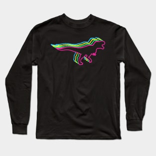 Tyranosaurus 80s Neon Long Sleeve T-Shirt